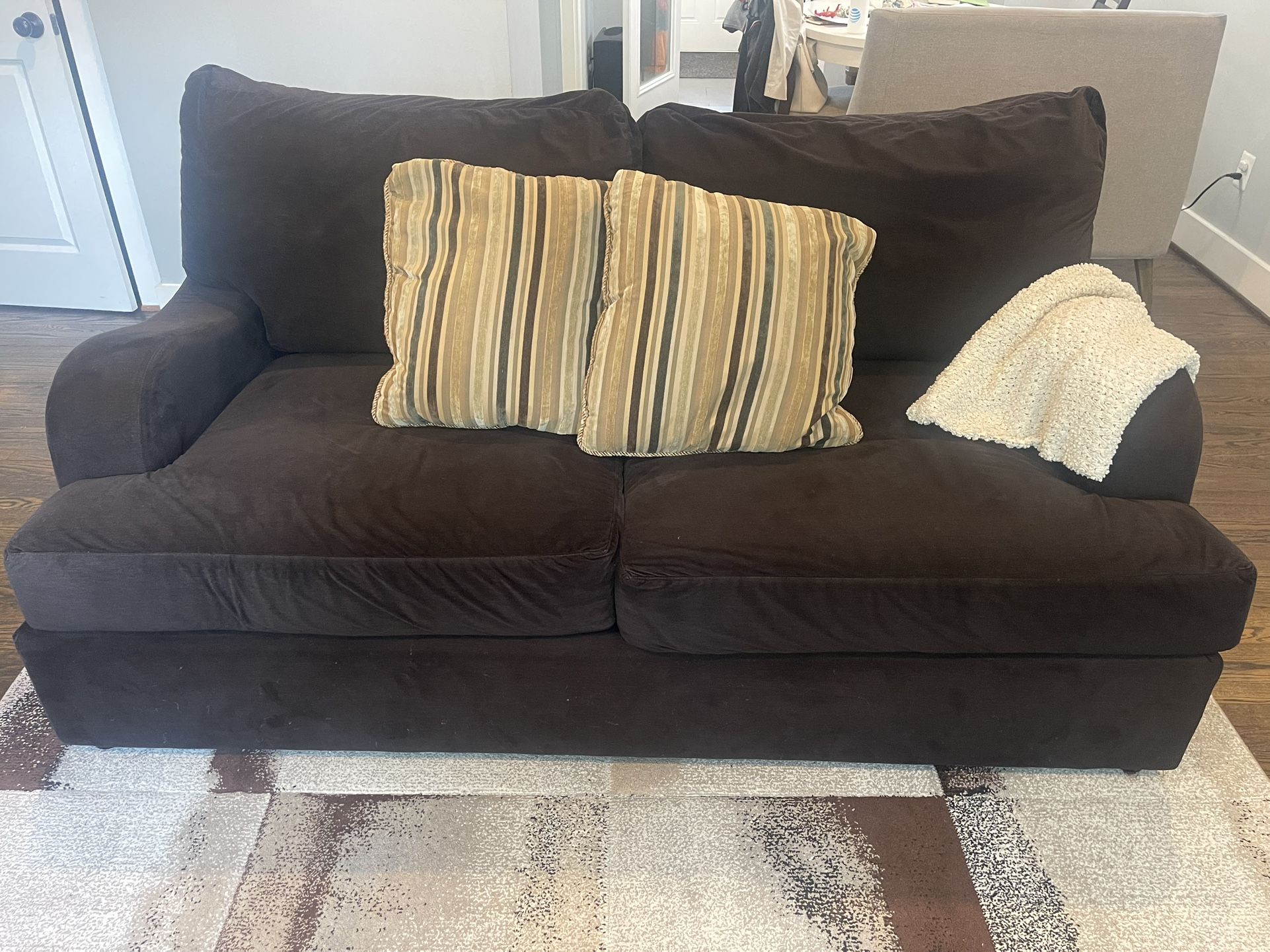 Dark Chocolate Couch with Deep Seats