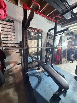 Complete Weider Pro 7500 Power Rack & Olympic Weight Set – Like New
