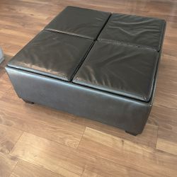 Large Storage Ottoman with Serving Trays