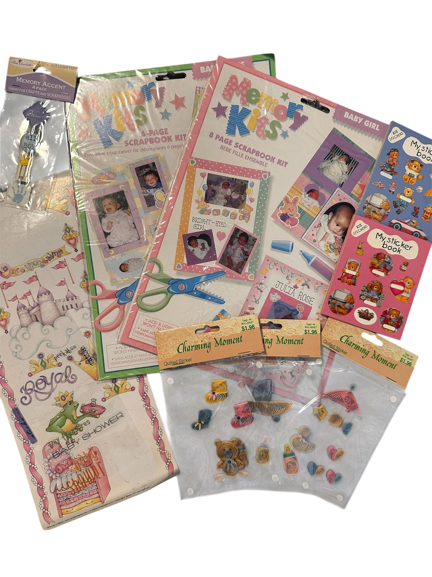 2 Memory Kits Scrapbook Kit BABY GIRL & BABY FACES 8 Page Kits PLUS MORE NIP Kit