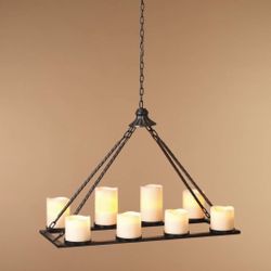 Black Metal Hanging Candle Holder for 8 Pillar Candles - New!