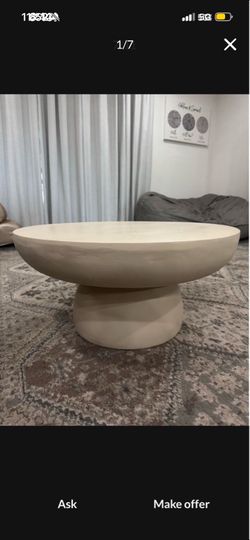 New round off white( beige) coffee table