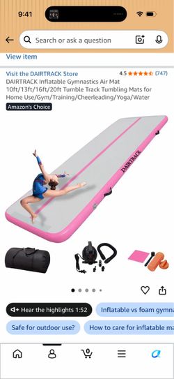 Inflatable gymnastic  air mat