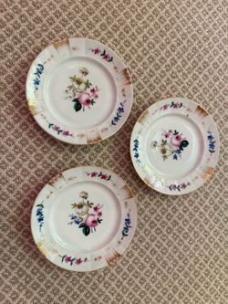 Set of 3 Floral Porcelain Plates