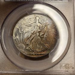 Toned Walking Liberty Half Dollar 