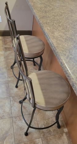 2 Matching Oil Rubbed Bronze Looking Bar Stool Chairs