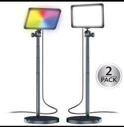Bower 8" Creator LED RGB Light Kit 2-Pack w/ 32" Extendable Aluminum Stands NEW™