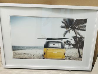 Boho Beach "Surfs Up" Framed Art