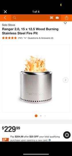 Solo Stove Ranger 2.0, 15 x 12.5 Wood Burning Stainless Steel Fire Pit