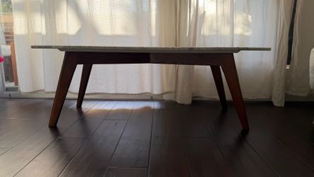 Neutral Faux Marble Coffee and Side Table