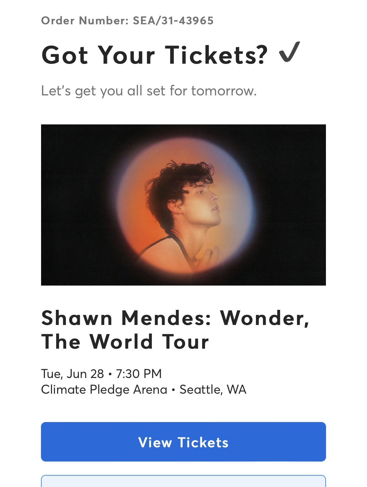 Shawn Mendes - Climate Pledge Arena 6/28