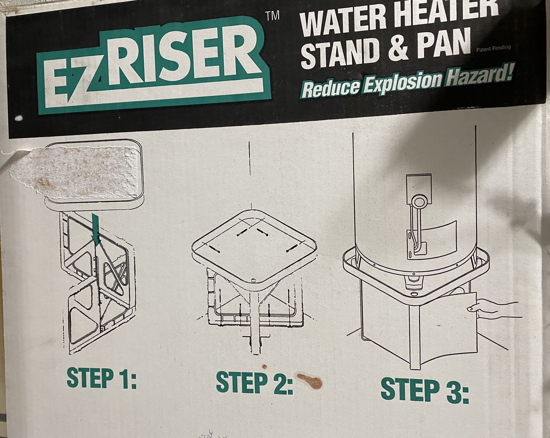 New Water Heater Stand & Pan