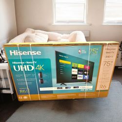 HD356 75R6 75” Hisense smart Roku 4k tv floor model 