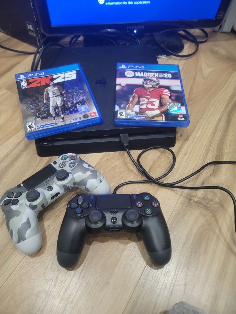 PS4 SLIM 2 WIRELESS CONTROLLERS AND MADDEN AND NBA 25 Bundle