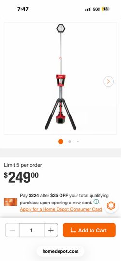 Milwaukee M18 18-Volt Lithium-lon Cordless Rocket Dual Power Tower Light