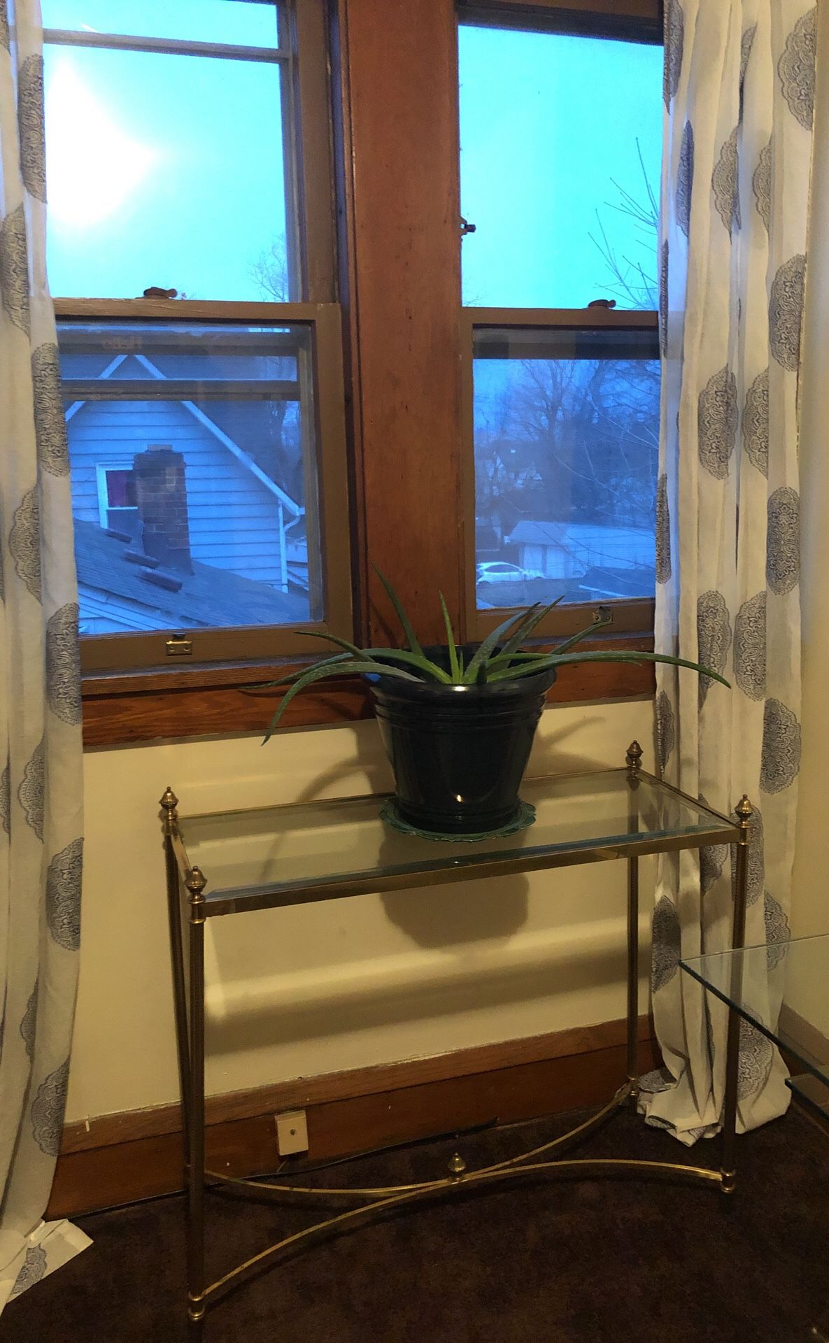 Gold Glass Console Entryway Table Stand