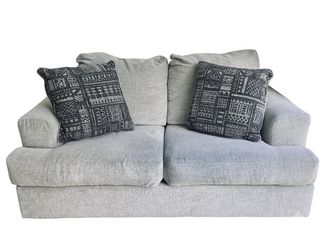 Comfy Light Gray Loveseat / Compact Sofa