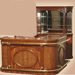 Solid Wood Cocktail Bar with Wood Top