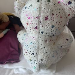 Teddy Bear White Plushy Toy With Heart 