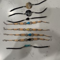 7 Inch Indian American Hand Made Bracelets Onyx And More Sold Separate Or Bulk 