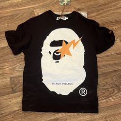 Heron Preston Black Tee with Bold Graphic