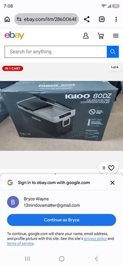 Igloo 80DZ Iceless Electric Cooler/ Freezer