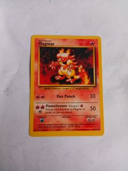Magmar Pokemon trading card