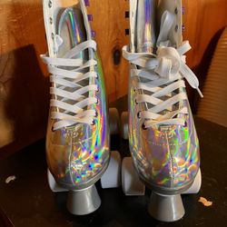 C & C California Silver 4-wheel skates for girls, size 6M, new