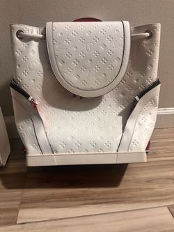 Christian Louboutin White Embossed Leather Tote Bag