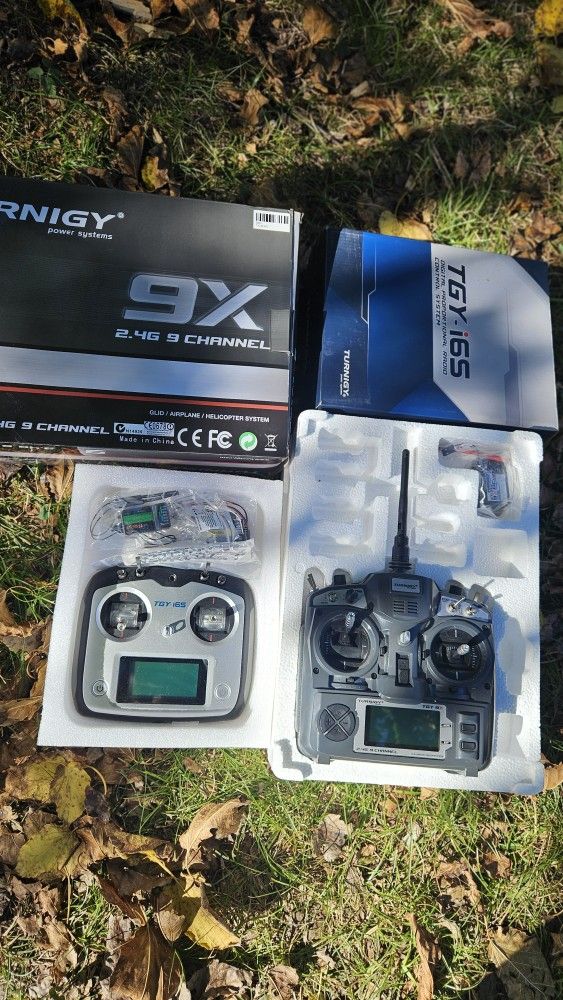 2 RC DRONE ,PLANE ,HELICOPTER, QUADCOPTER RADIO CONTROLLERS AND RECEIVERS TURNIGY 9X TGY-I65