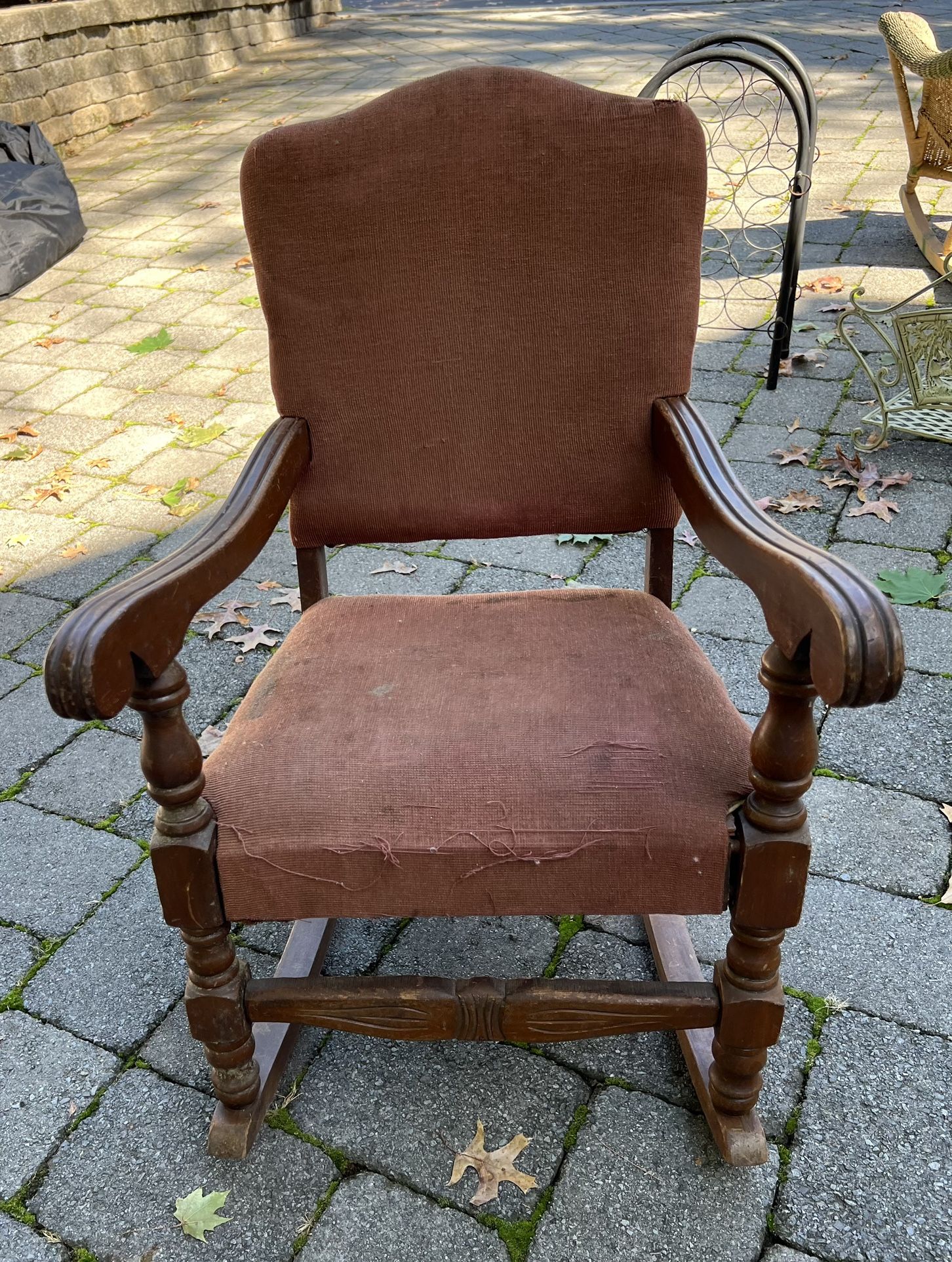 Vintage Child's Upholstered Rocking Chair