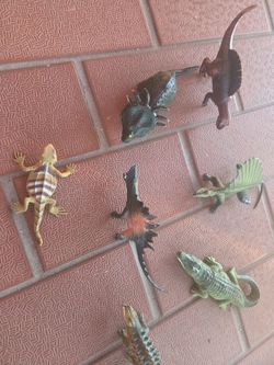 7pc Reptile rubber toys
