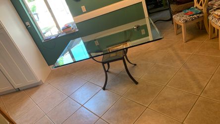 RECTANGLE GLASS & METAL TABLE 40x60