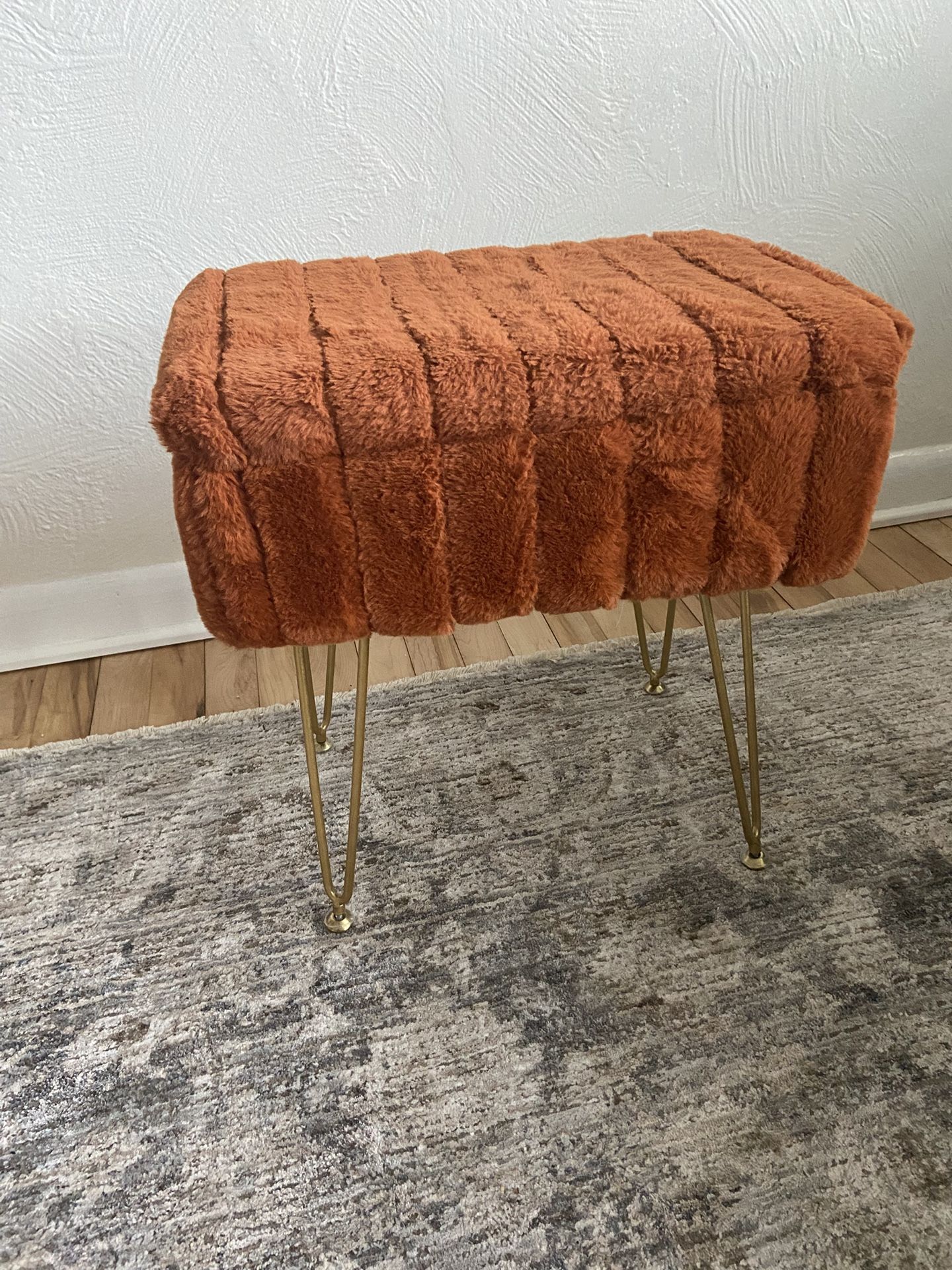 Velvet Stool with Storage