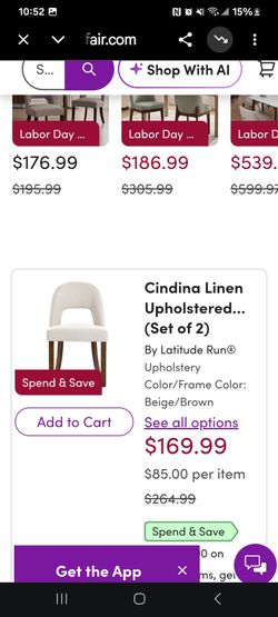 Cindina Linen Upholstered Dining Chairs Set of 2