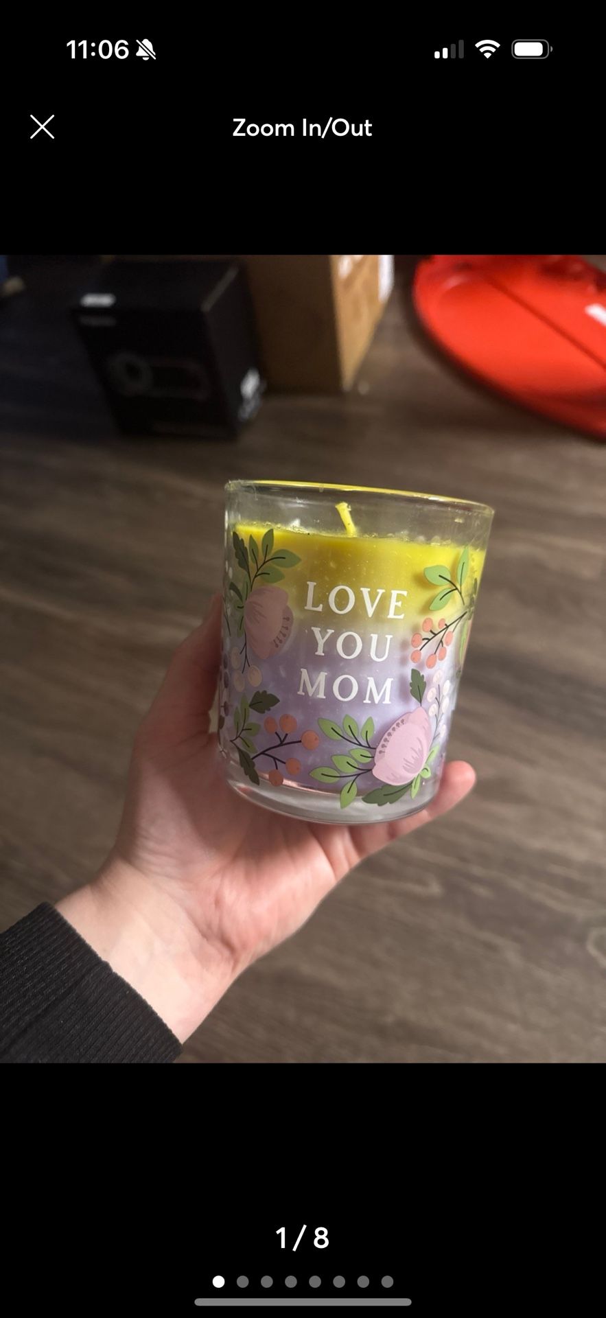 modern expressions love you mom candle