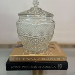 Glass Anchor Hocking Wexford Cookie Jar & Lid