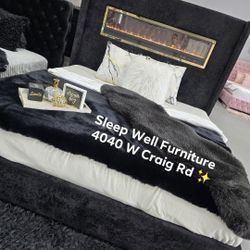 ✨️ Queen, King Light Up Fireplace Bed Frames ✨️ Furniture Sectionals, Dining Avail 