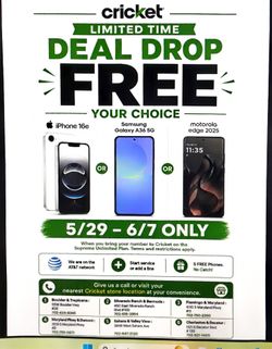 Flash Sale Samsung A36, Iphone 16e and Motorola Edge! All Free when you swtich..