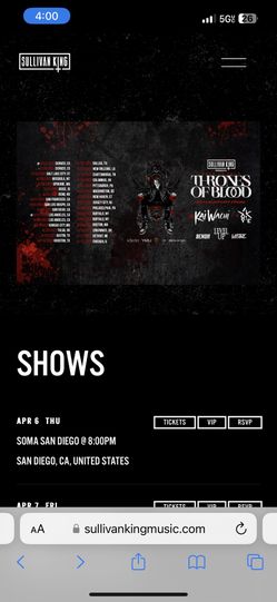 Sullivan King Thrones of Blood San Diego