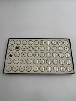 Vintage Gemstone & Mineral Specimen Collection Display Case Mixed Stones