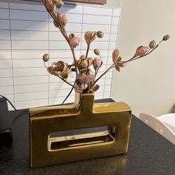 Gold Decorative Flower Vase And Decor Pink And Gold Flowers 