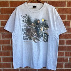 Harley Davidson Runnin Wild Wolf West Virginia T-shirt XL Vintage 1995