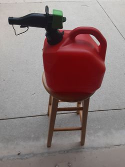 Red Plastic Gas Can with Spout