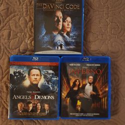 The Professor Langdon Blu Ray Trilogy DaVinci Code, Angels & Demons, Inferno sold as a set 