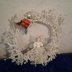 White Christmas Wreath  15" X 15"