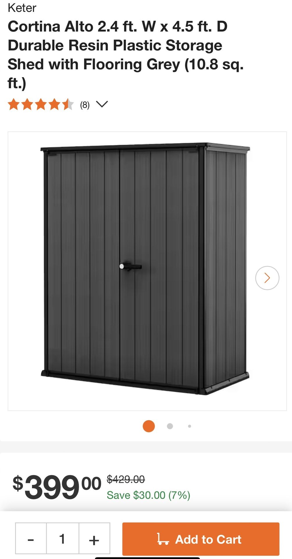 NEW STORAGE SHED  Cortina Alto High 67.1 in.
