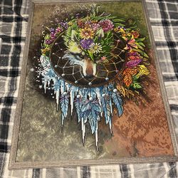 Wolf Seasons Dreamcatcher (Framed Diamond Art)