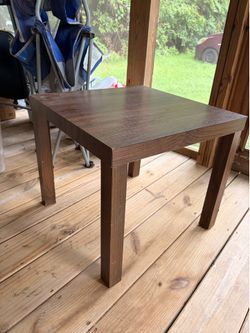 Square wooden end table