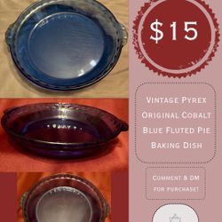 Vintage Pyrex Cobalt Pie Dish (SALE) 
